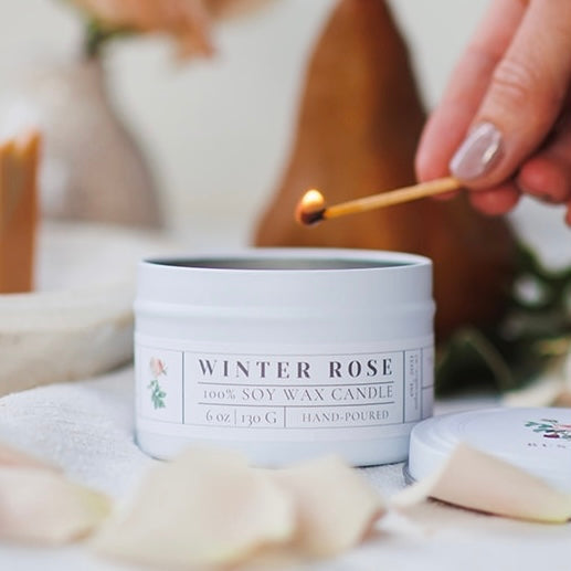Winter Rose Candle